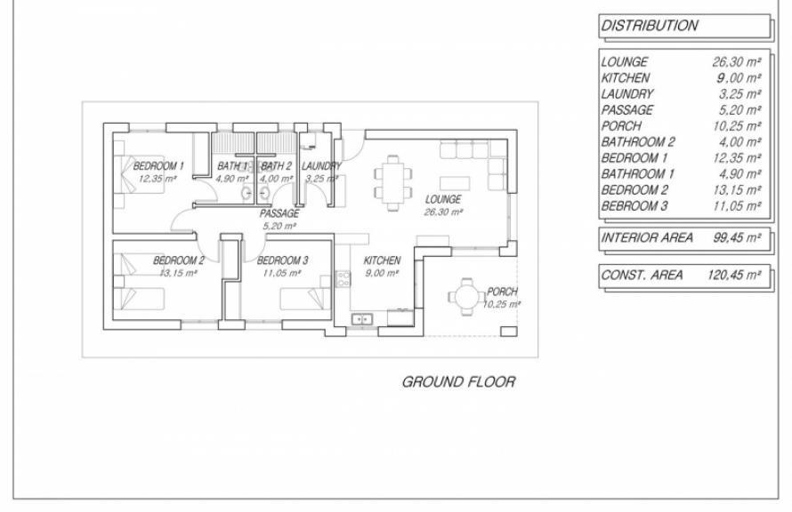 Villa en Pinoso, Alicante, España 3 dormitorios, 120 m2 No. 111217