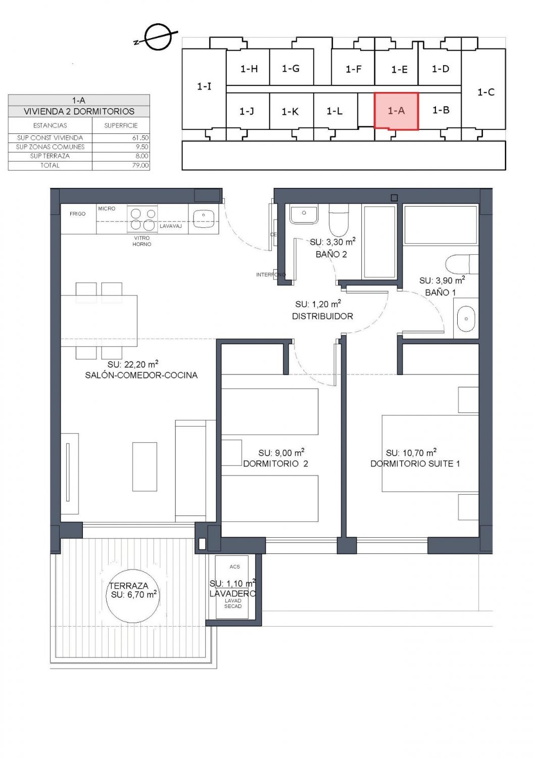 Apartment in Benijofar, Alicante, Spain 2 bedrooms, 61 sq.m. No. 94756