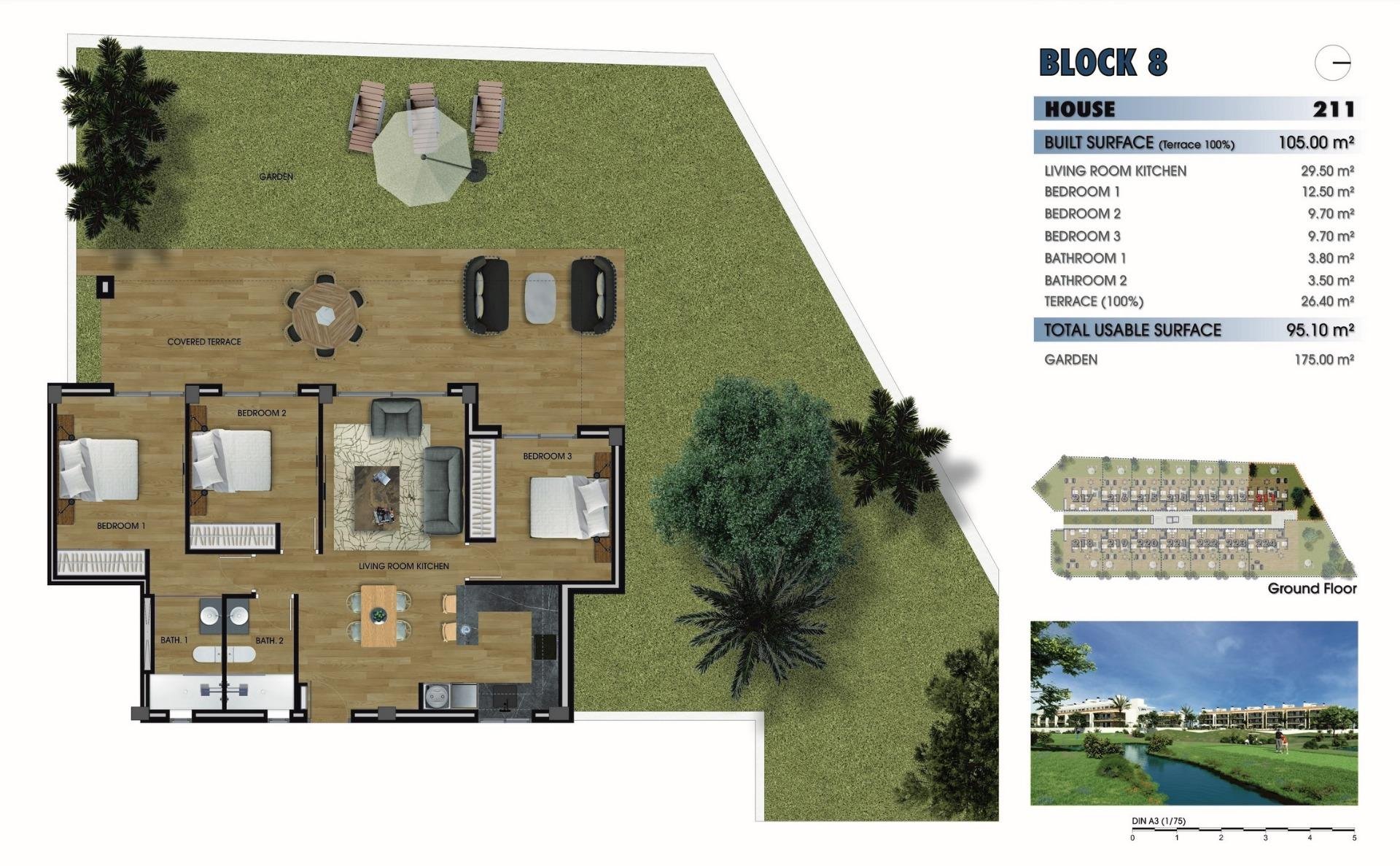 Apartament w Los Alcazares, Murcia, Hiszpania 3 sypialnie, 105 mkw. nr 117584