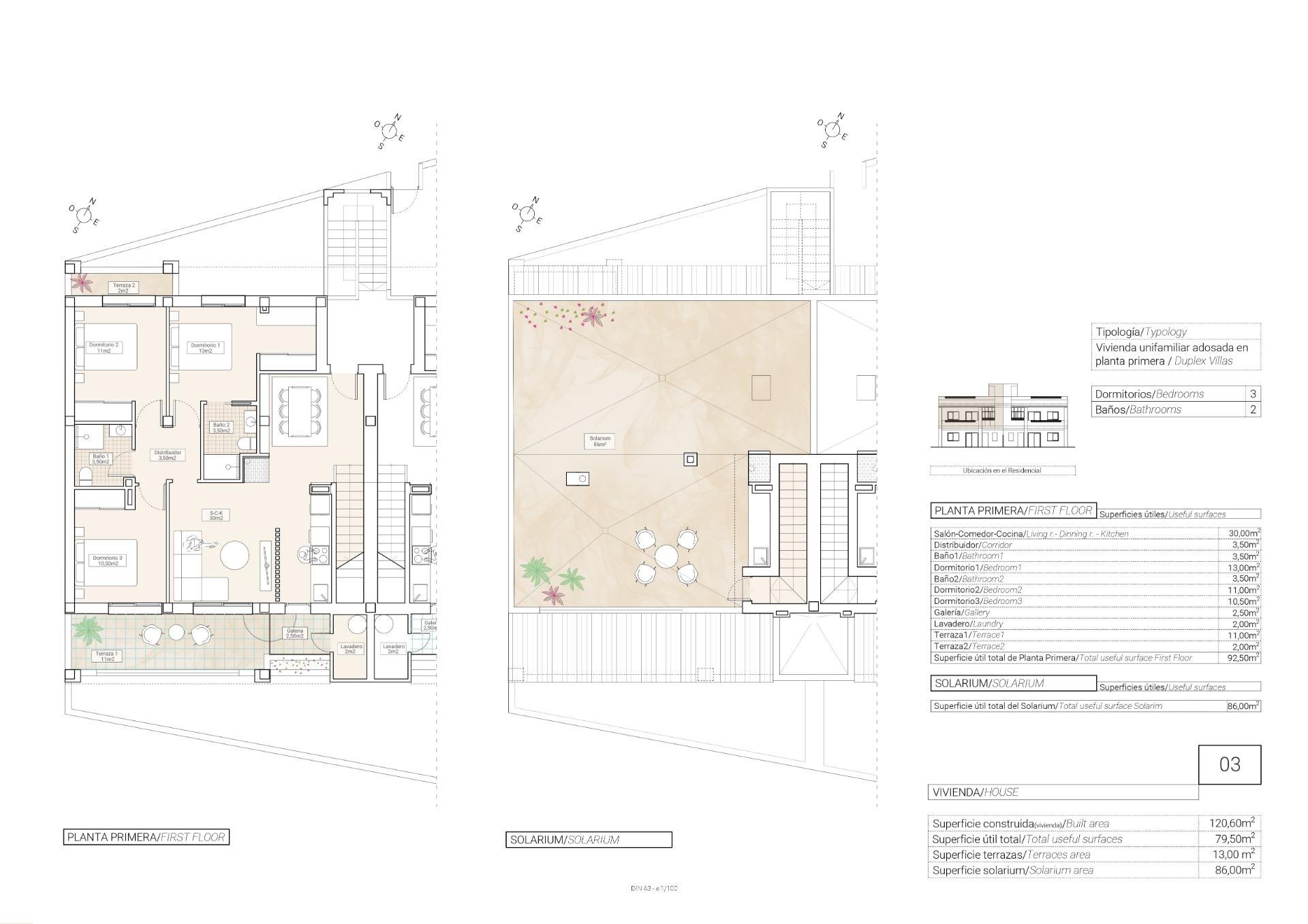 Bungalo Hondon De Las Nieves, Alicante, Spānijā 3 istabas, 120 m2 Nr. 103506