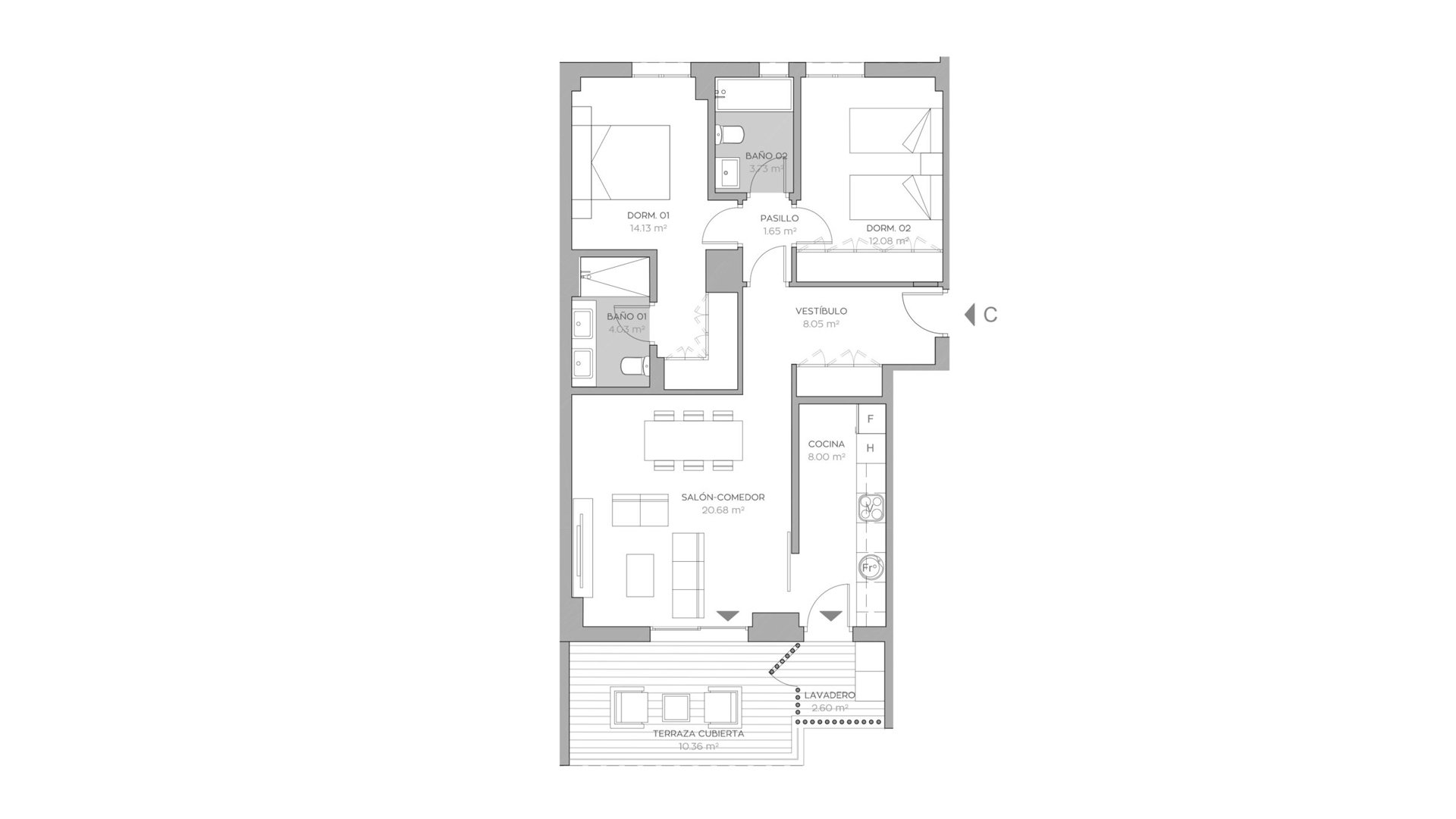 Apartment in La Reserva de El Limonar, El Limonar, Malaga, Spain 2 bedrooms, 72 sq.m. No. 93660