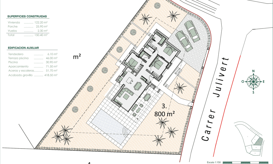 Huvila Benissa, Alicante, Espanja 3 makuuhuonetta, 261 m2 No. 88960