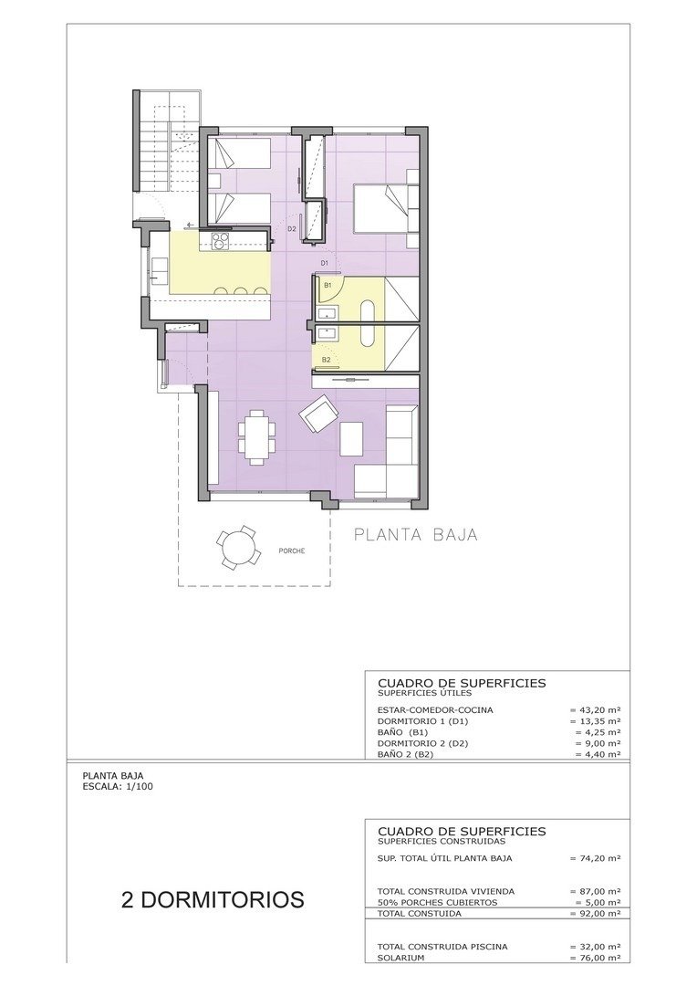 Villa i Cartagena, Murcia, Spanien 2 sovrum, 92 kvm. Nr. 111228