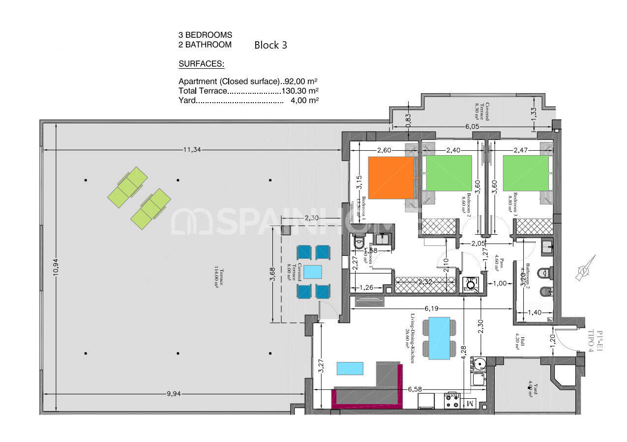 Apartamento en Orihuela, Alicante, España 2 dormitorios, 65 m2 No. 98456
