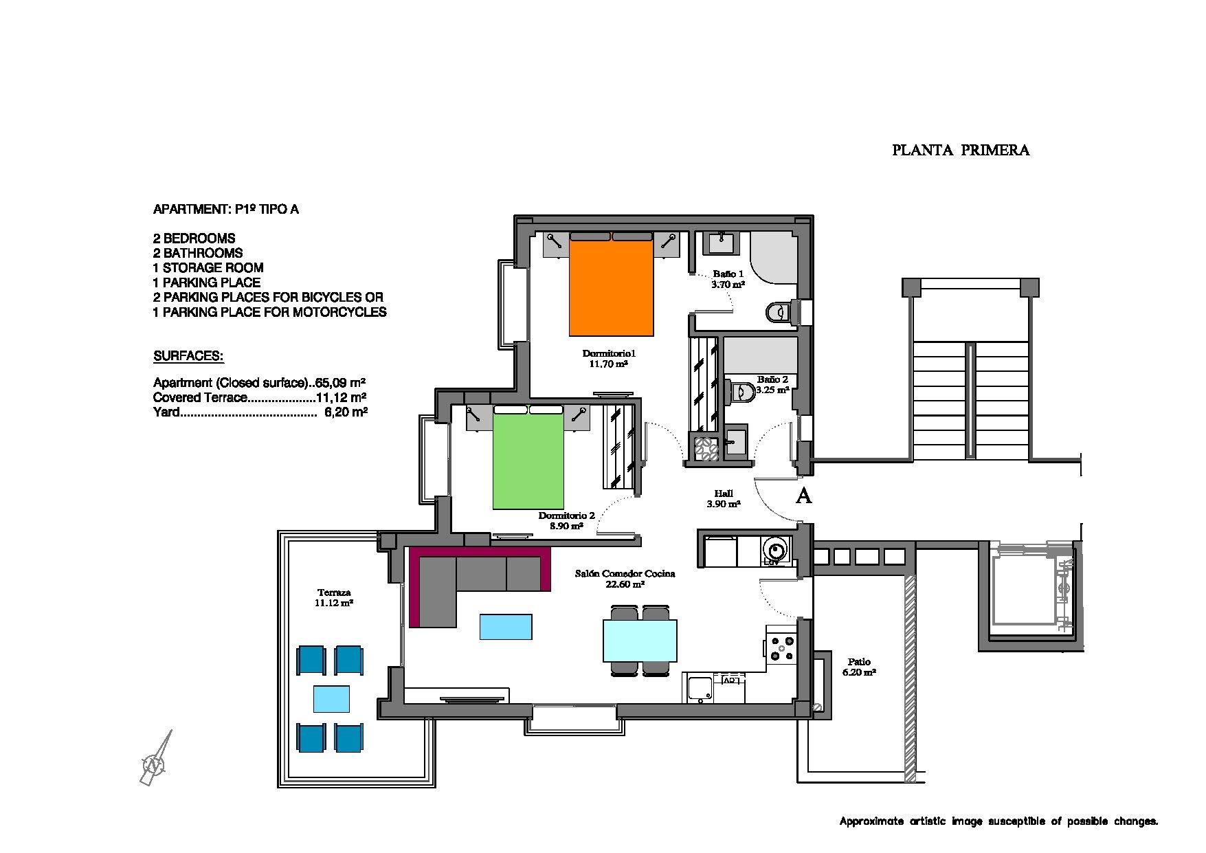 Apartamento en Alicante, España 2 dormitorios, 65 m2 No. 111340