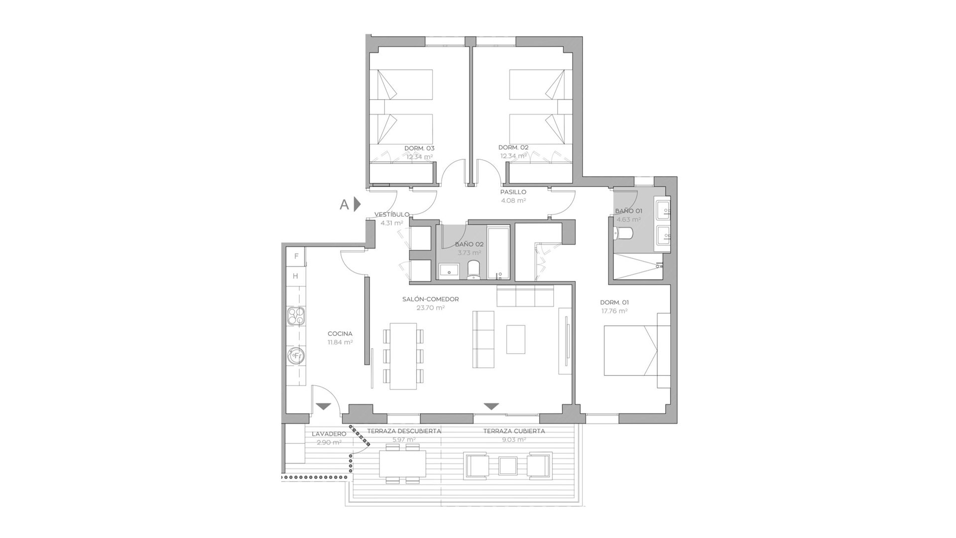 Apartament w La Reserva de El Limonar, El Limonar, Malaga, Hiszpania 3 sypialnie, 95 mkw. nr 93663