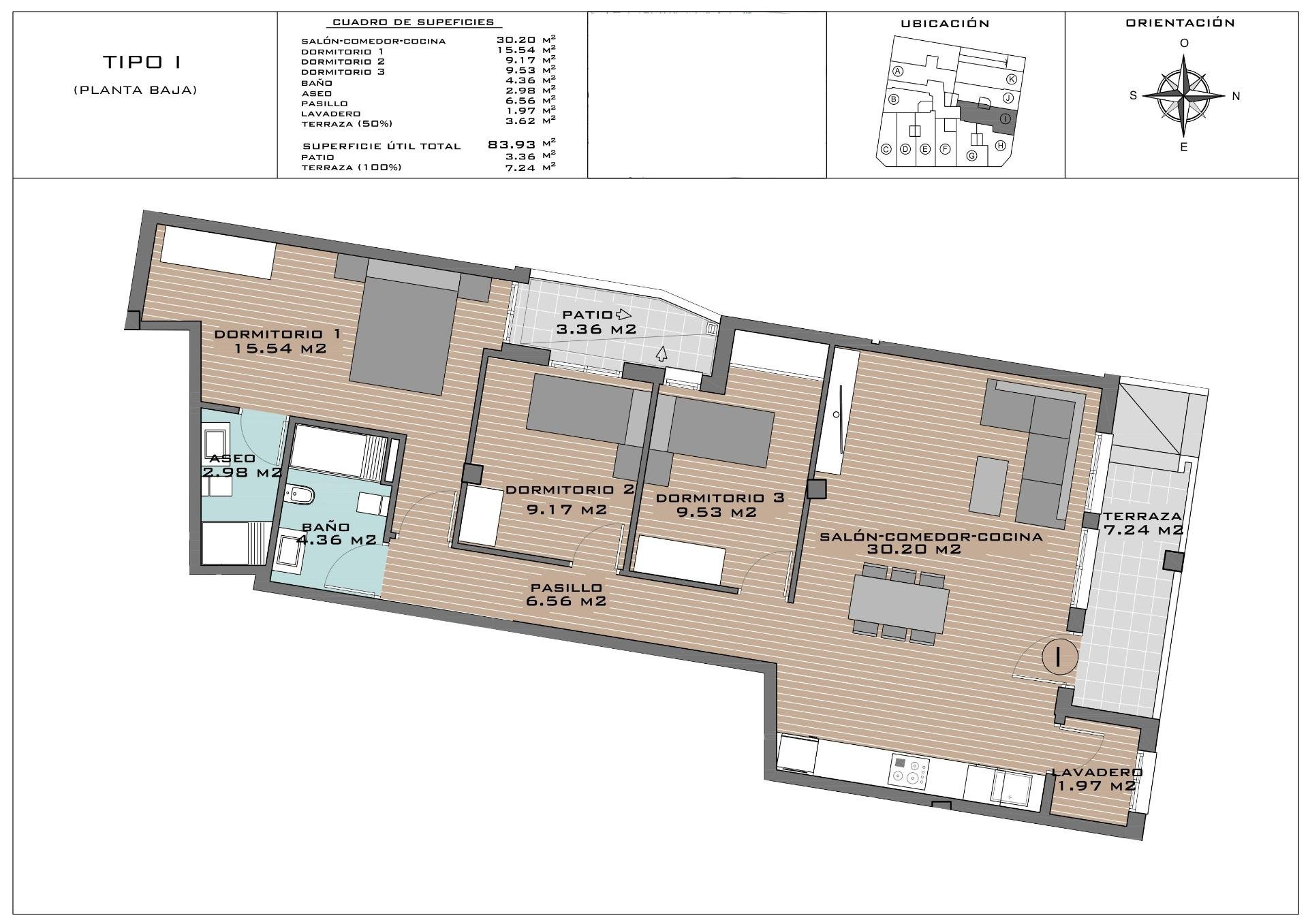 Apartment in Algorfa, Alicante, Spain 3 bedrooms, 88 sq.m. No. 98975