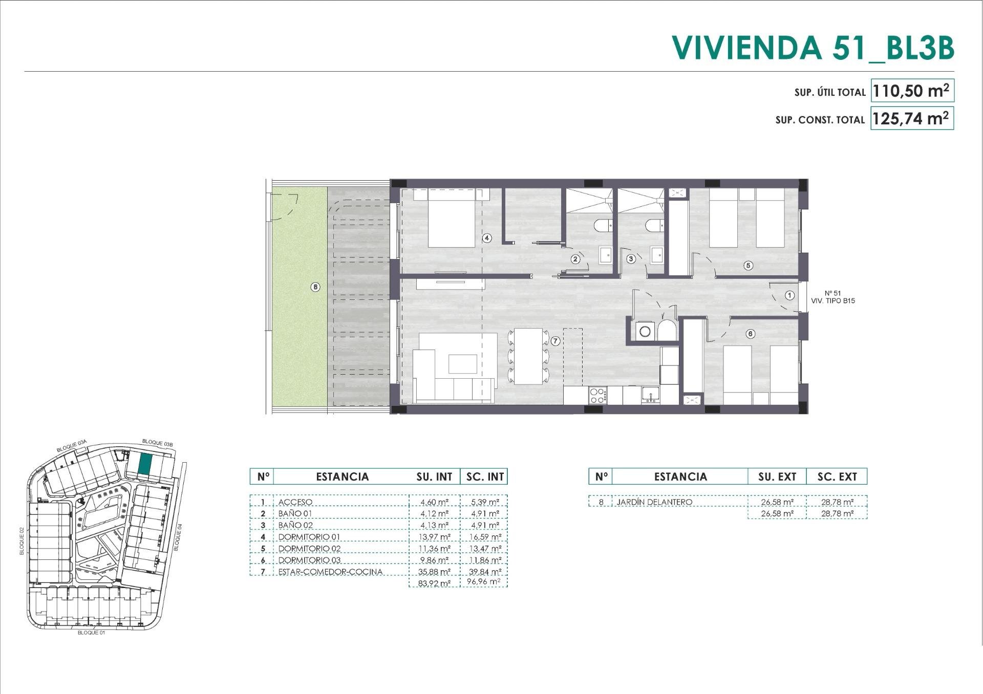Dzīvoklis Monforte del Cid, Alicante, Spānijā 3 istabas, 99 m2 Nr. 111312