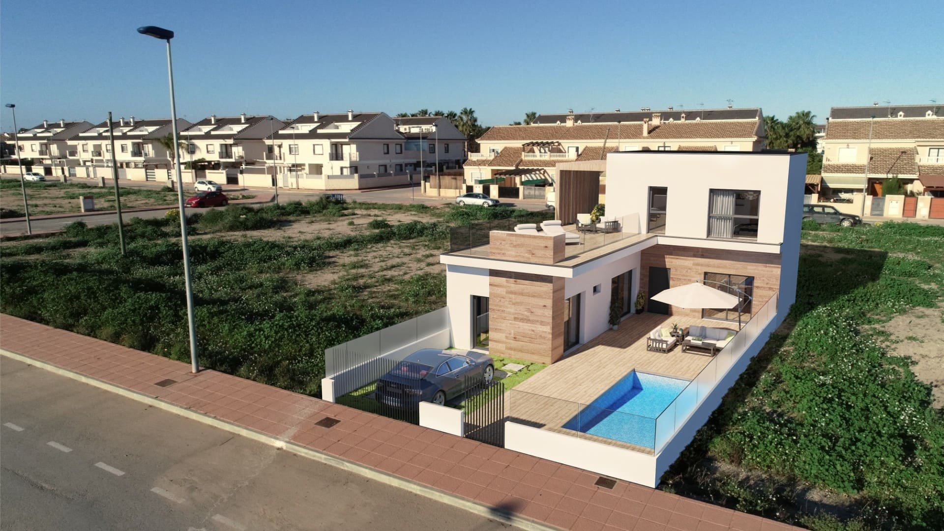 Villa i Senda de los Flamencos, San Javier, Murcia, Spanien 3 sovrum, 124.7 kvm. Nr. 90834