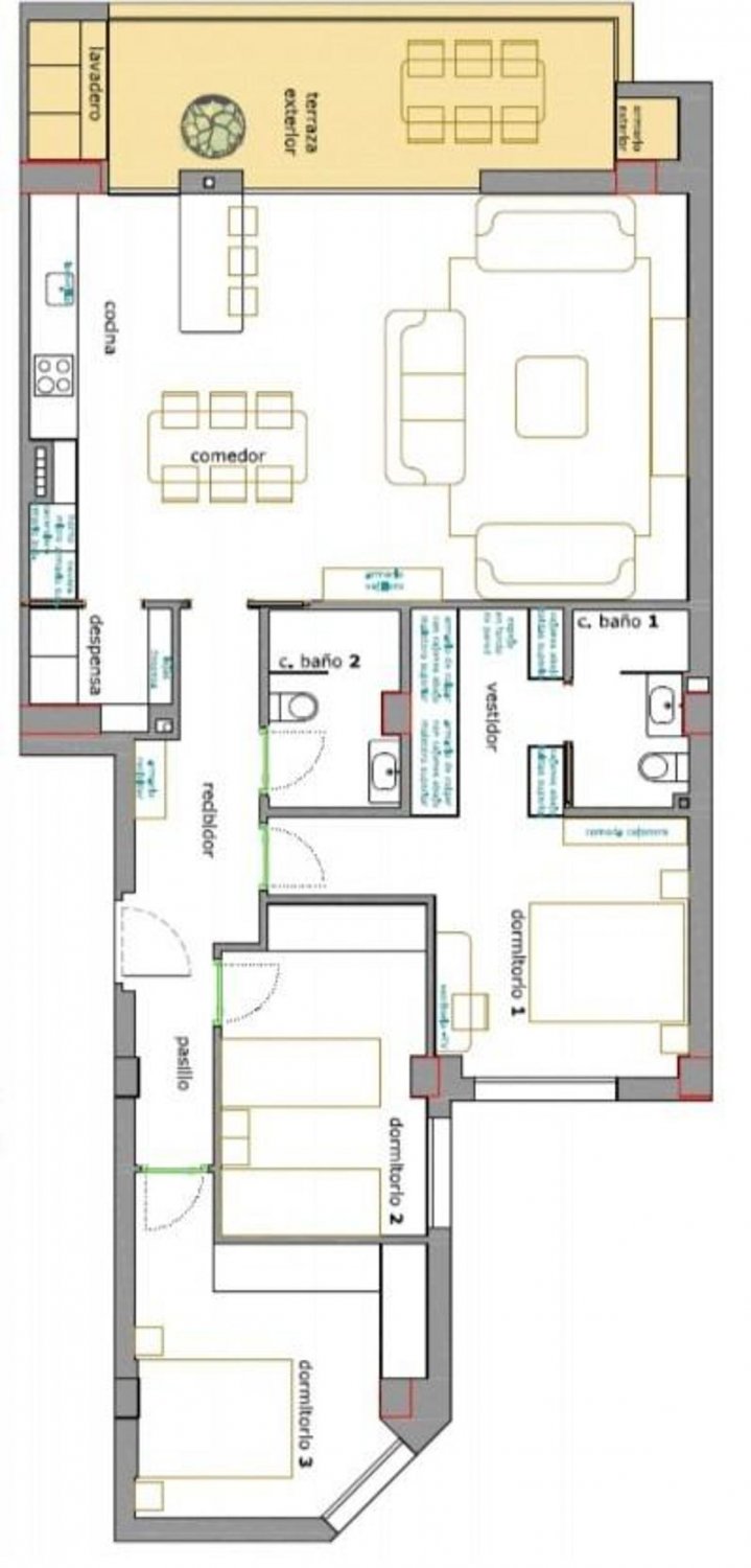 Wohnung in Almoradi, Alicante, Spanien 3 Schlafzimmer, 124 m2 Nr. 100035