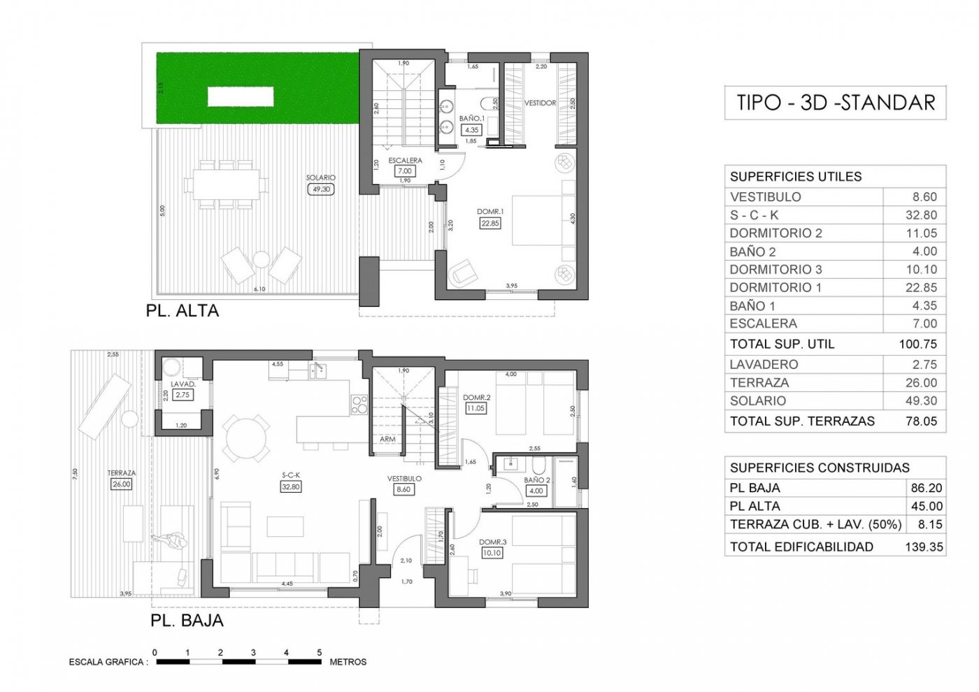 Huvila Alicante, Espanja 3 makuuhuonetta, 200 m2 No. 103659