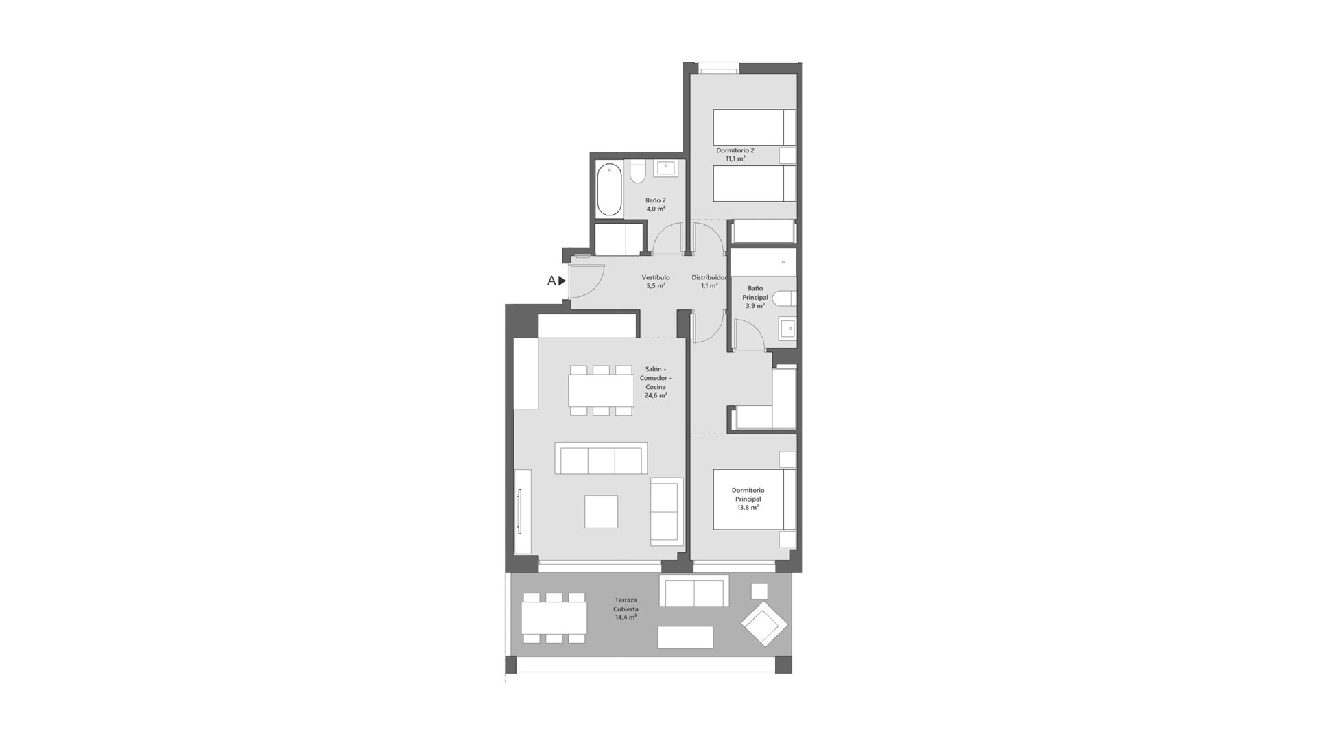 Wohnung in Symphony Suites II, Cancelada, Malaga, Spanien 2 Schlafzimmer, 64 m2 Nr. 93751