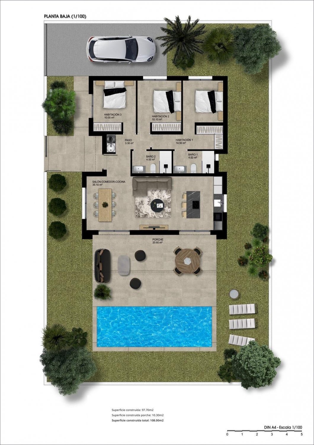 Villa a Hondon De Las Nieves, Alicante, Spagna 3 camere da letto, 108 mq. N° 94867