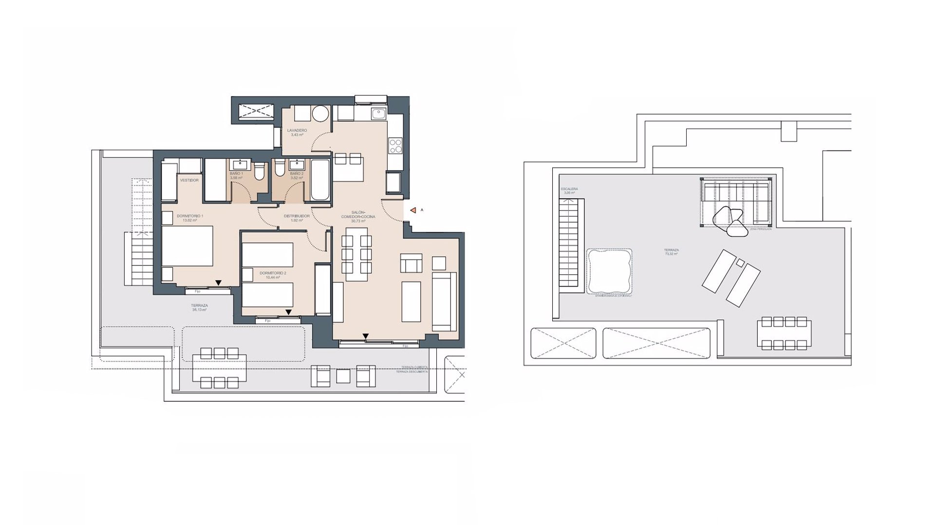 Apartamento en Idilia Terram, Málaga, España 2 dormitorios, 100 m2 No. 90078