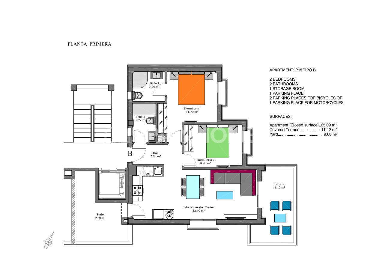 Penthouse w Orihuela, Alicante, Hiszpania 2 sypialnie, 65 mkw. nr 104338