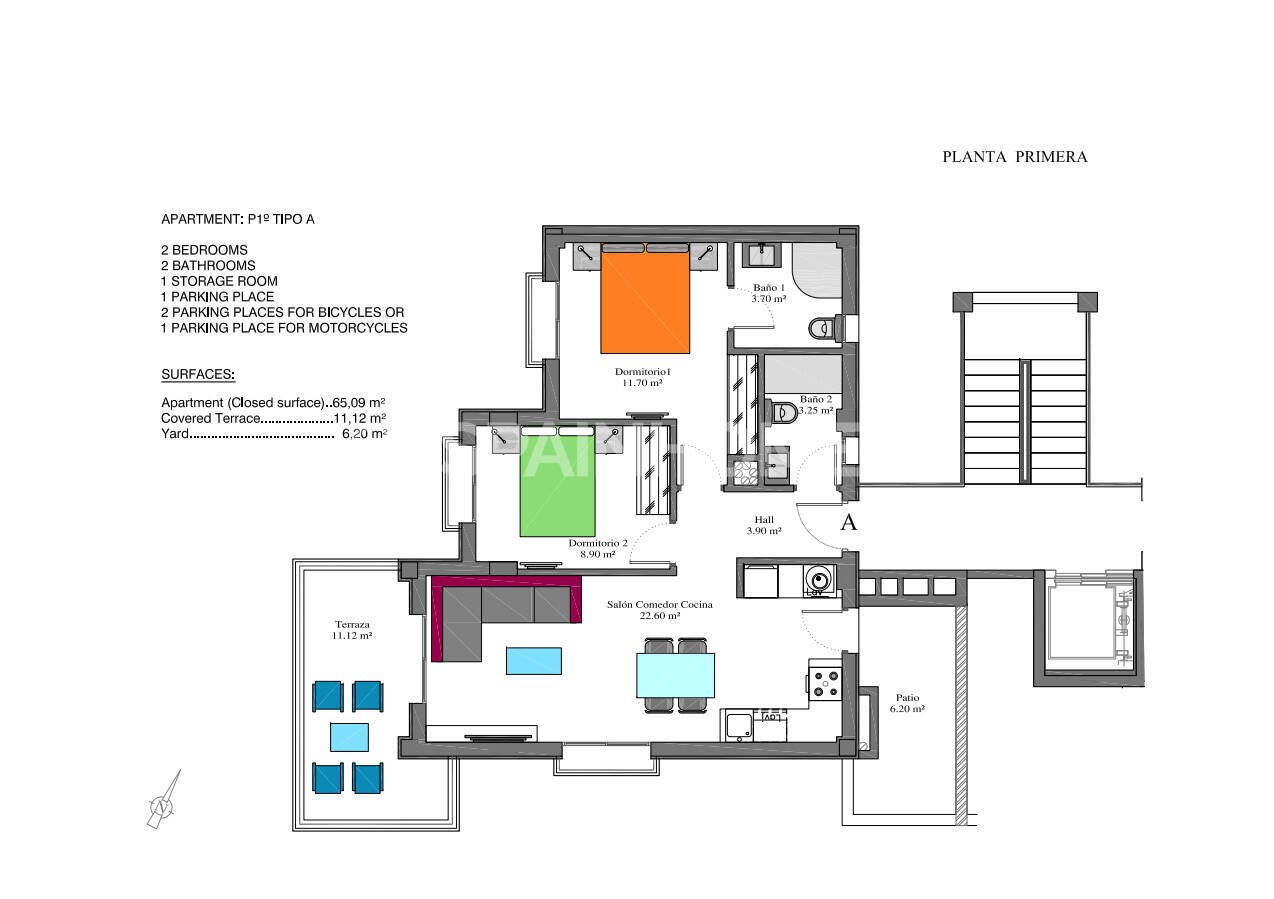 Penthouse w Orihuela, Alicante, Hiszpania 2 sypialnie, 65 mkw. nr 104338