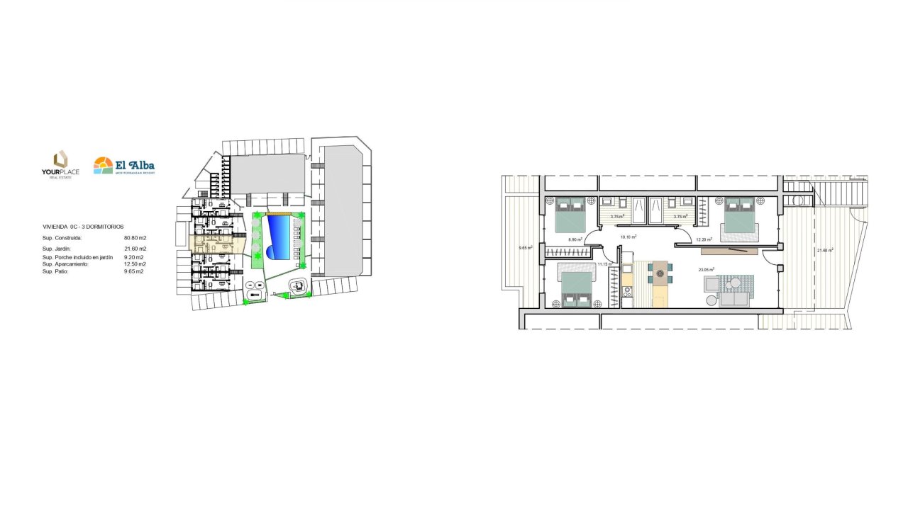 Wohnung in El Alba Rainbow Your Place, Murcia, Spanien 3 Schlafzimmer, 80.8 m2 Nr. 104345