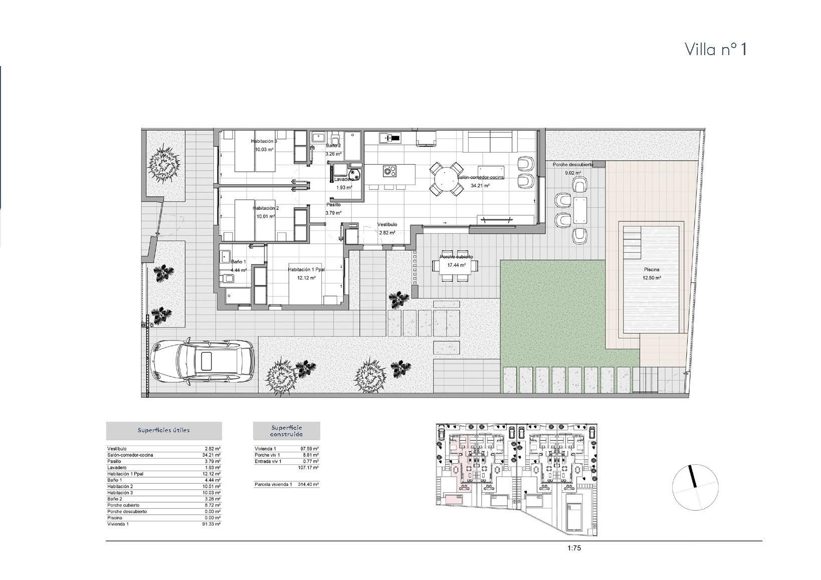 Villa Santiago de la Ribera, Murcia, Spānijā 3 istabas, 107 m2 Nr. 111380
