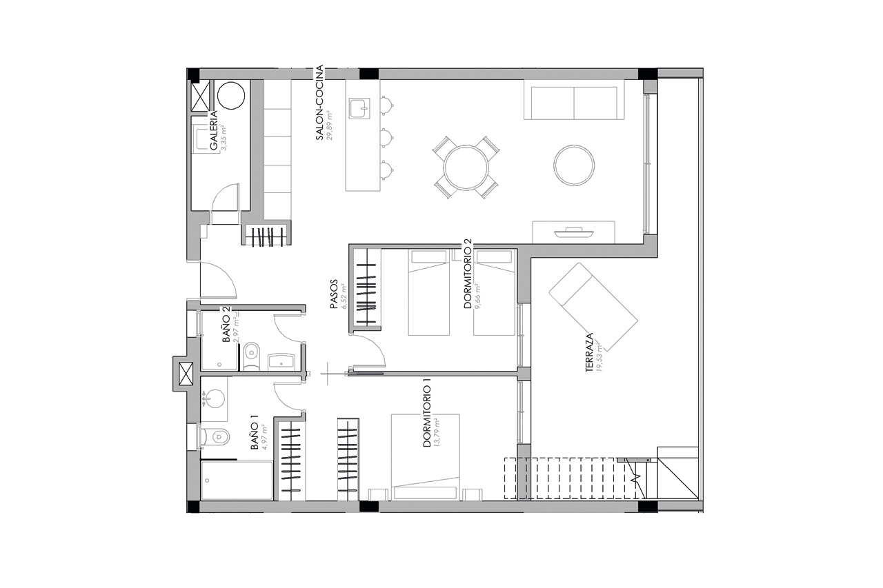 Apartment in Torrevieja, Alicante, Spain 2 bedrooms, 103 sq.m. No. 101562