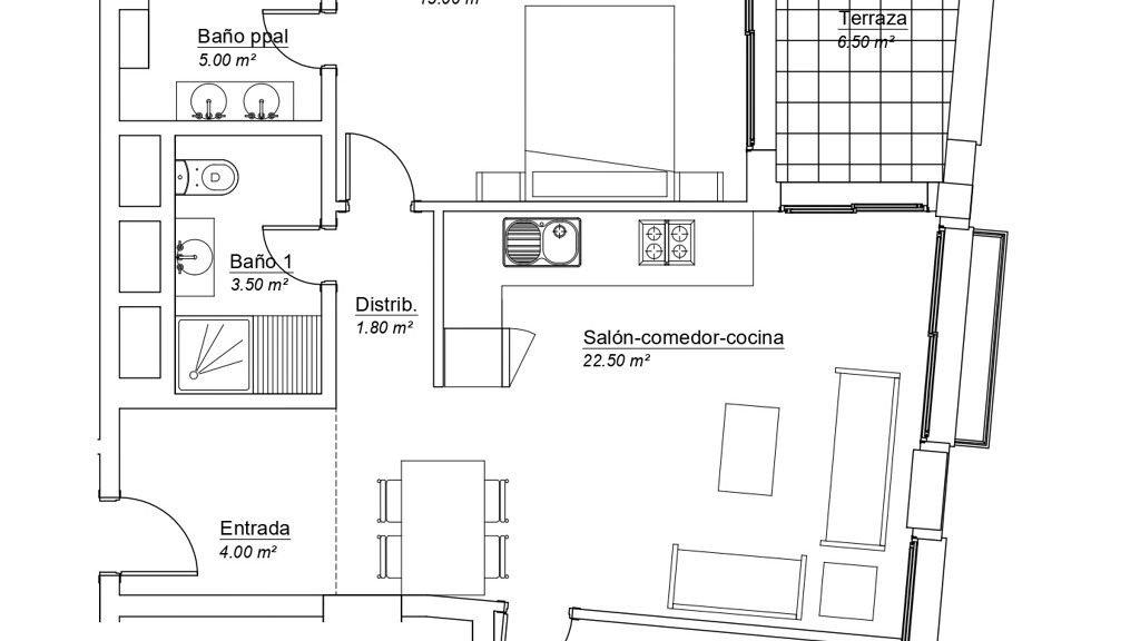 Apartamento en Málaga, España 2 dormitorios, 116.89 m2 No. 88078