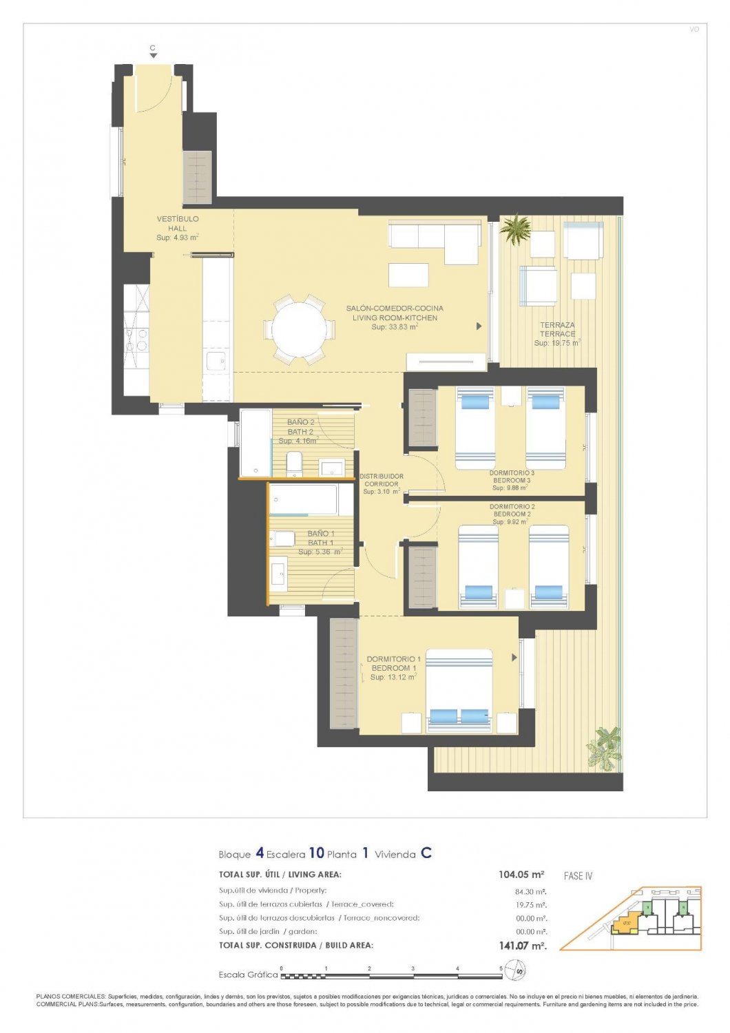 Wohnung in Alicante, Spanien 3 Schlafzimmer, 104 m2 Nr. 111481