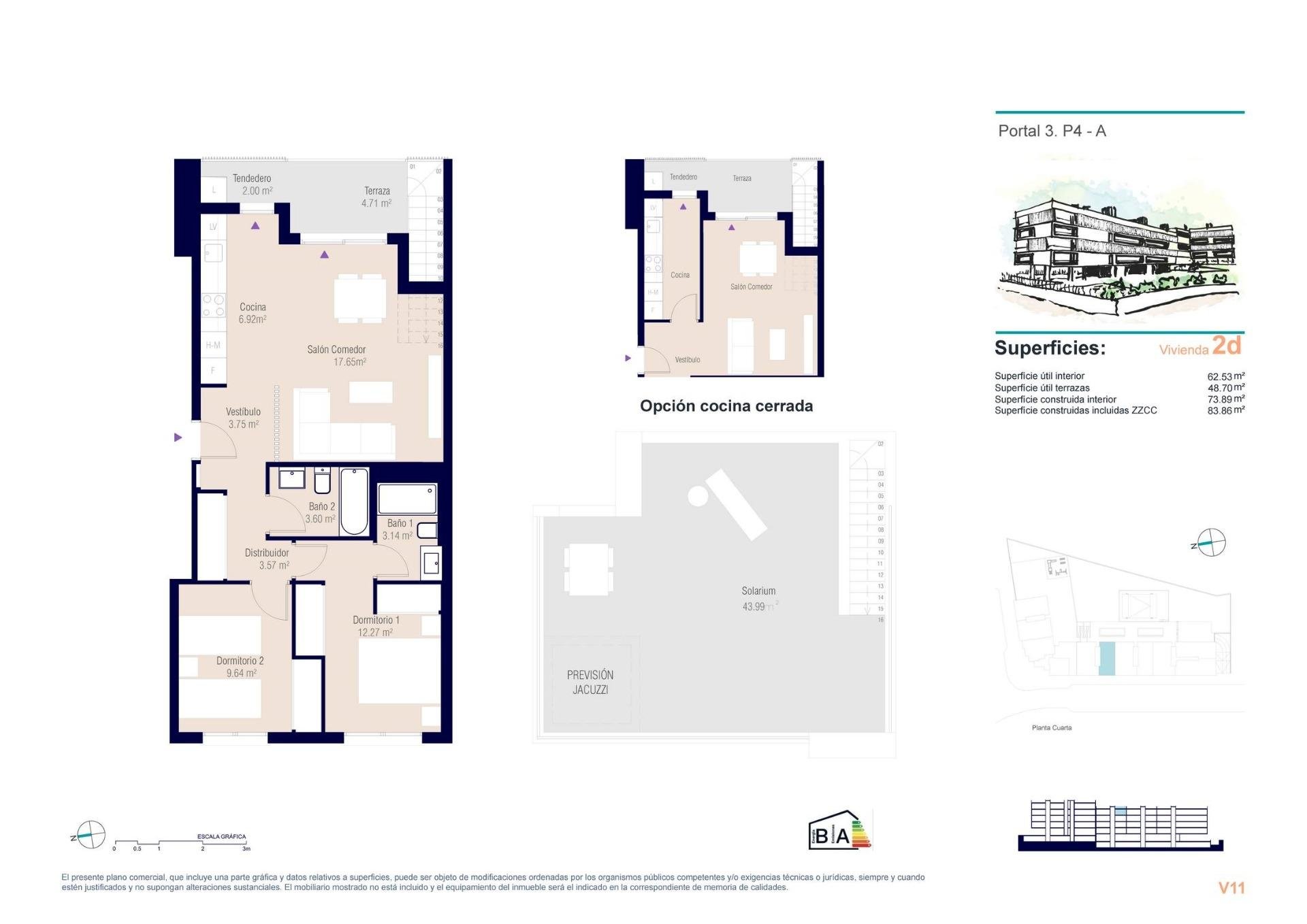 Penthouse in Alicante, Spain 2 bedrooms, 83 sq.m. No. 111187