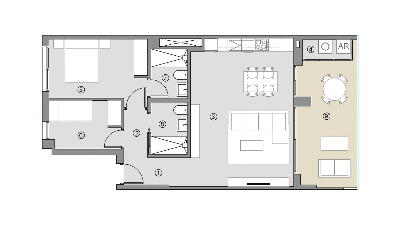 Apartment in Valonia Resort, Alicante, Spain 2 bedrooms, 71 sq.m. No. 106255