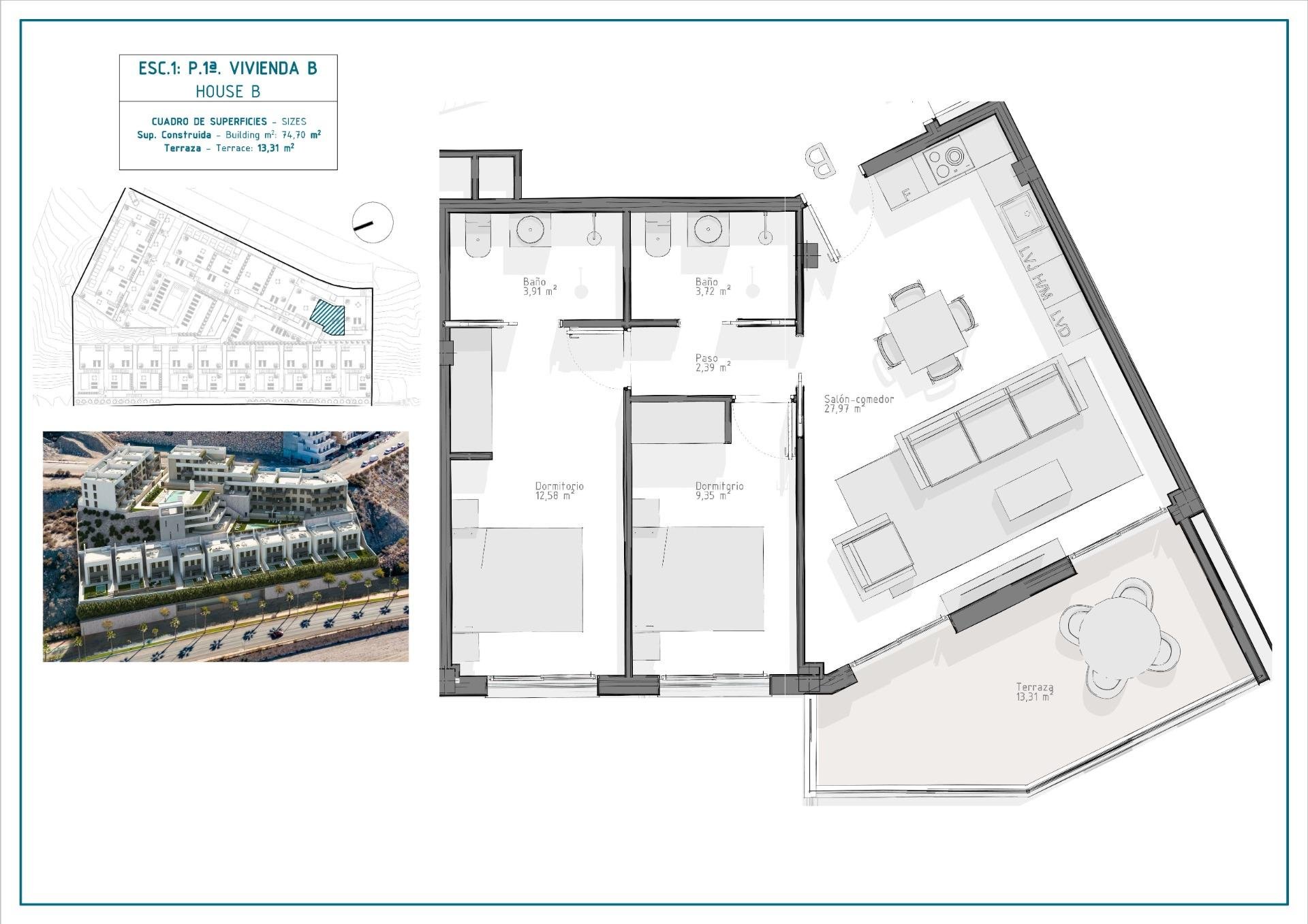 Huoneisto Aguilas, Murcia, Espanja 2 makuuhuonetta, 78 m2 No. 103344