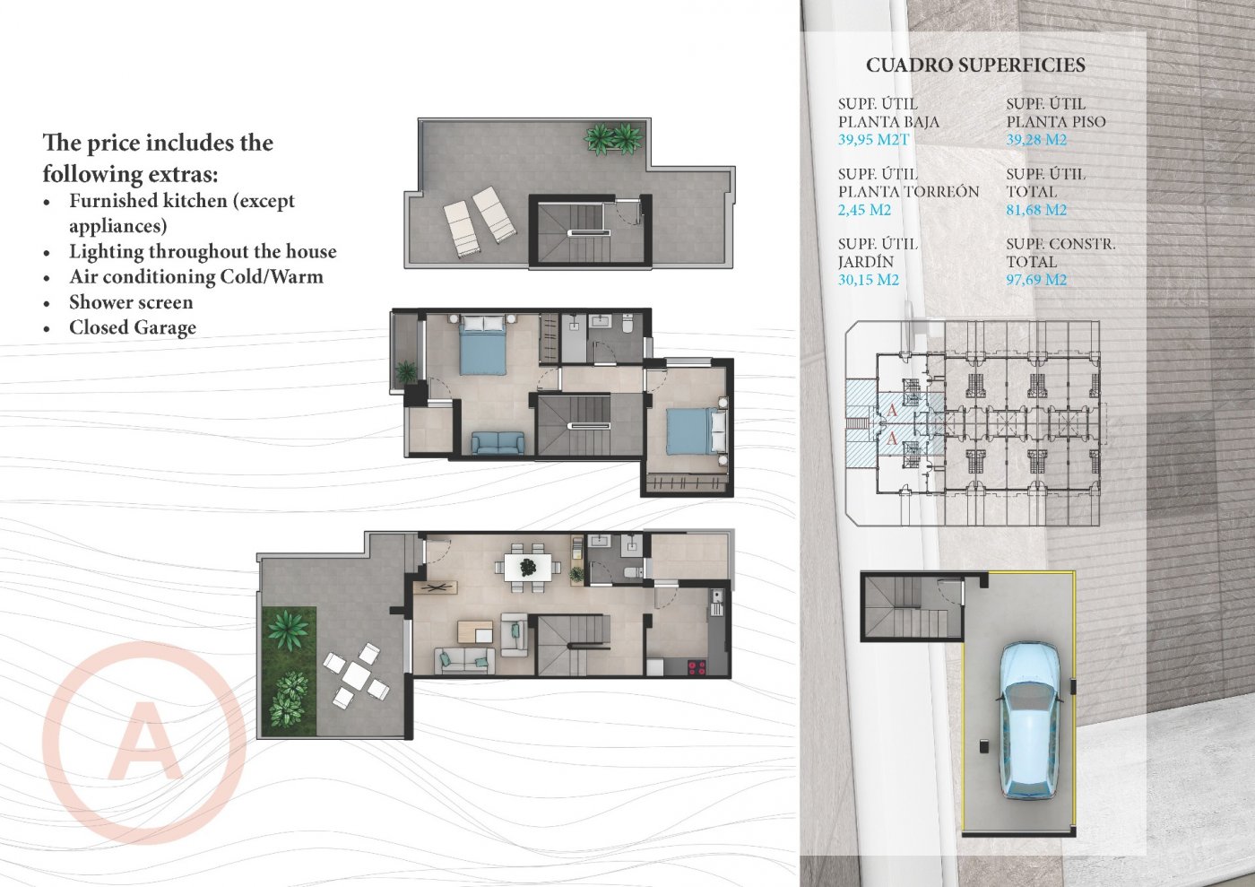 Townhouse in La Manga del Mar Menor, Murcia, Spanien 2 Schlafzimmer, 97 m2 Nr. 94996