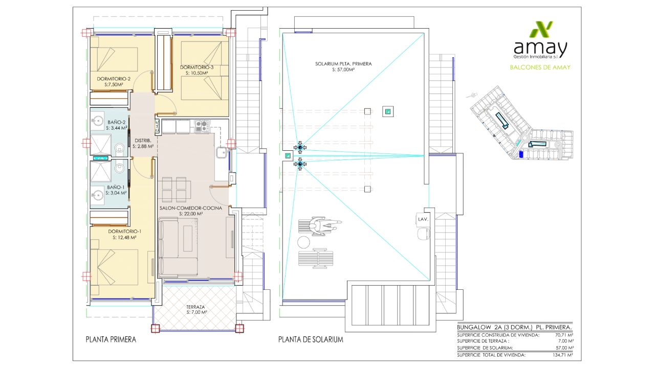 Bungalow w Balcones de VIVI, Torrevieja, Alicante, Hiszpania 3 sypialnie, 70.71 mkw. nr 89797