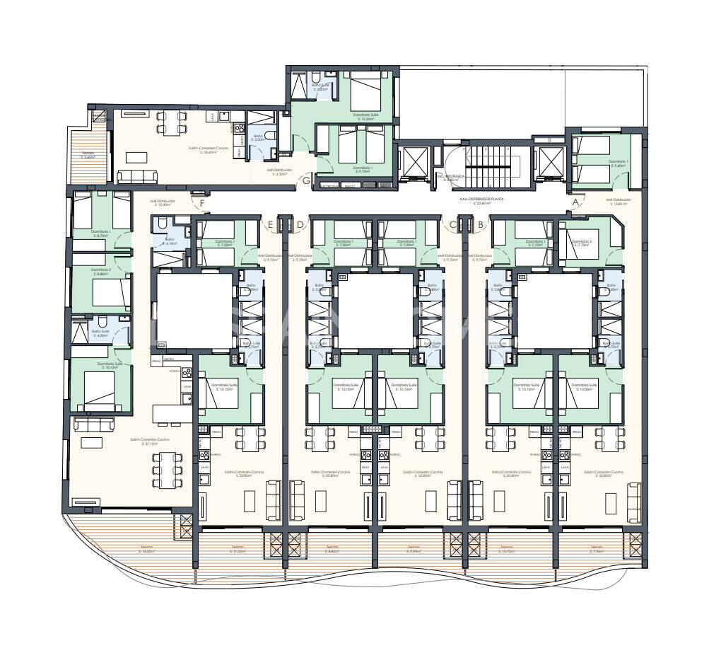Apartamento en Torrevieja, Alicante, España 2 dormitorios, 57 m2 No. 121208