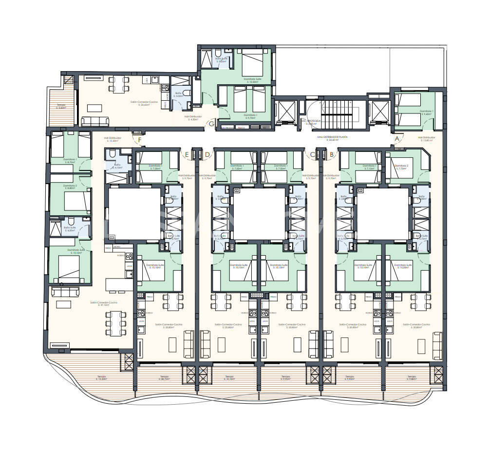 Apartamento en Torrevieja, Alicante, España 2 dormitorios, 57 m2 No. 121208