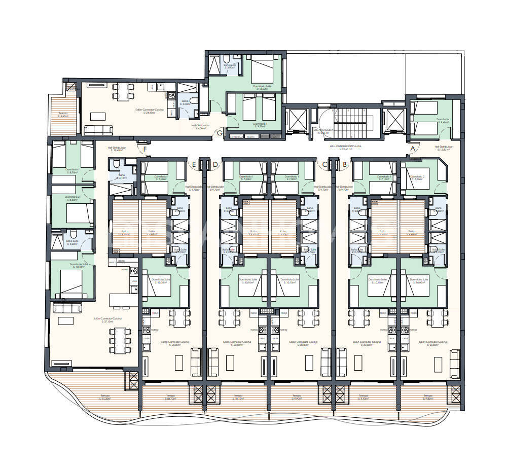 Apartamento en Torrevieja, Alicante, España 2 dormitorios, 57 m2 No. 121208