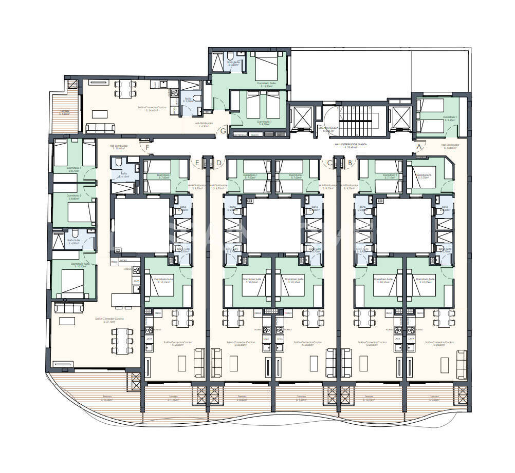Apartamento en Torrevieja, Alicante, España 2 dormitorios, 57 m2 No. 121208