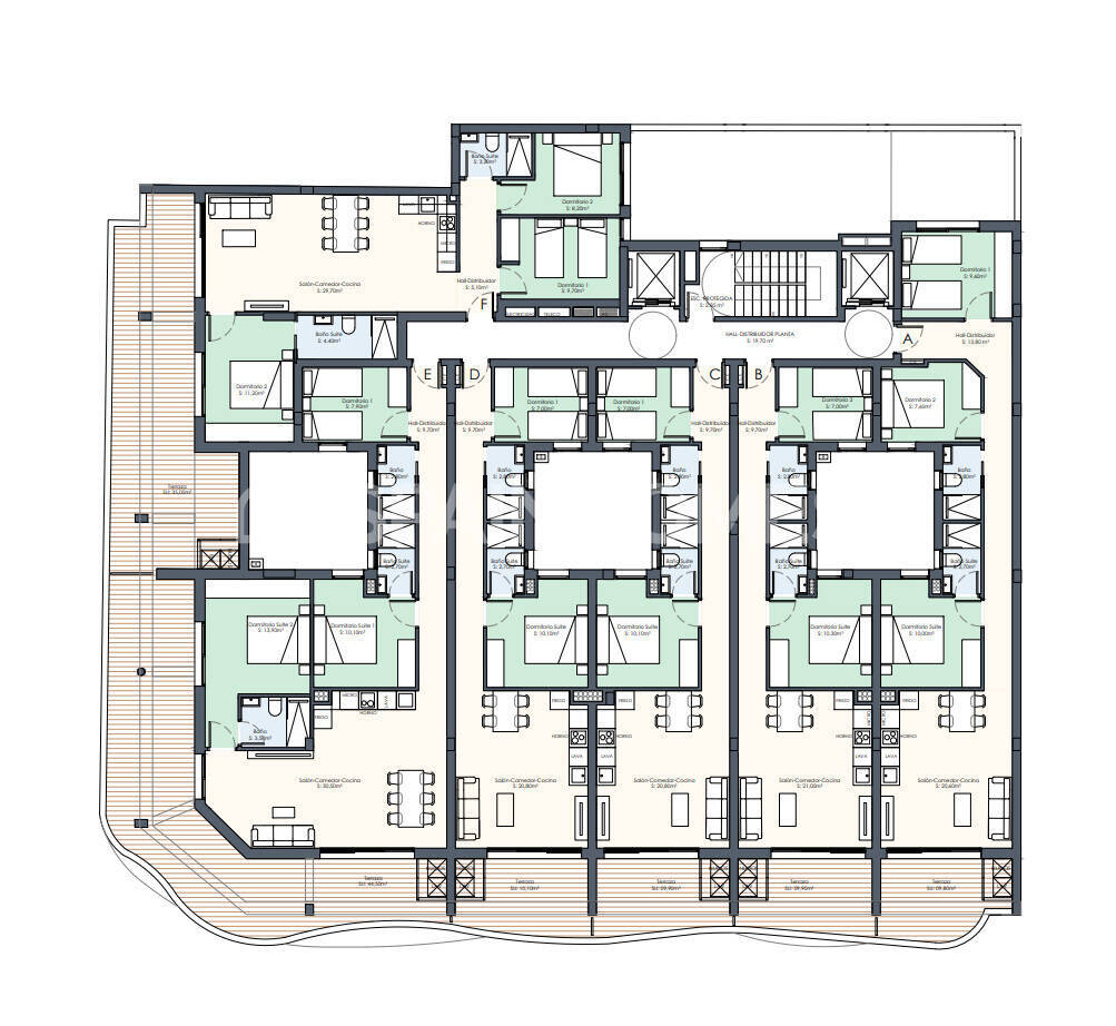 Apartamento en Torrevieja, Alicante, España 2 dormitorios, 57 m2 No. 121208