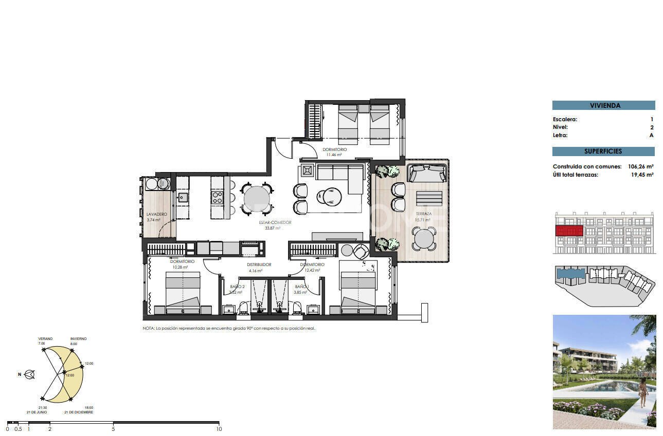 Penthouse w Torre-Pacheco, Murcia, Hiszpania 3 sypialnie, 109 mkw. nr 121206