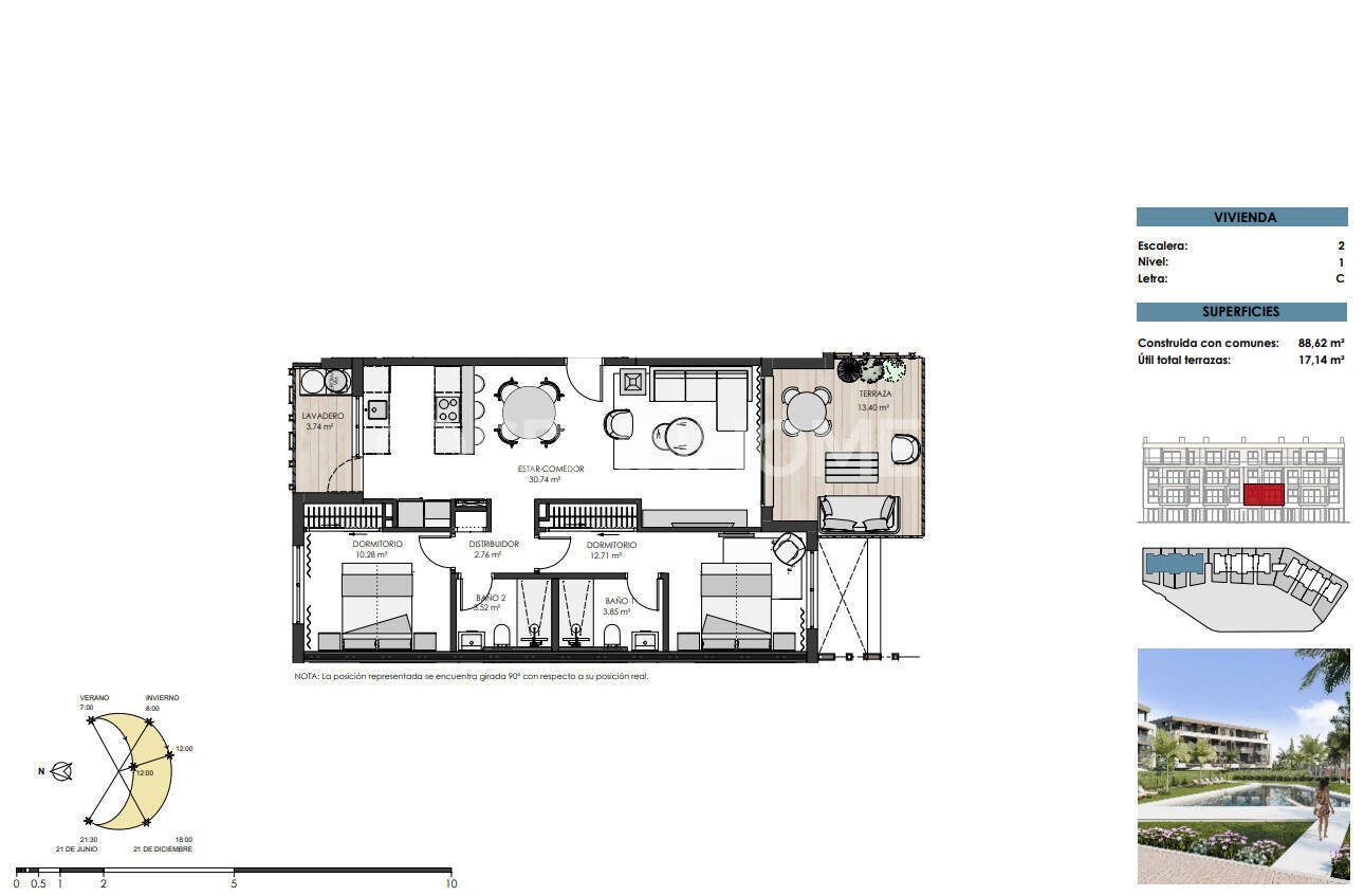 Penthouse w Torre-Pacheco, Murcia, Hiszpania 3 sypialnie, 109 mkw. nr 121206