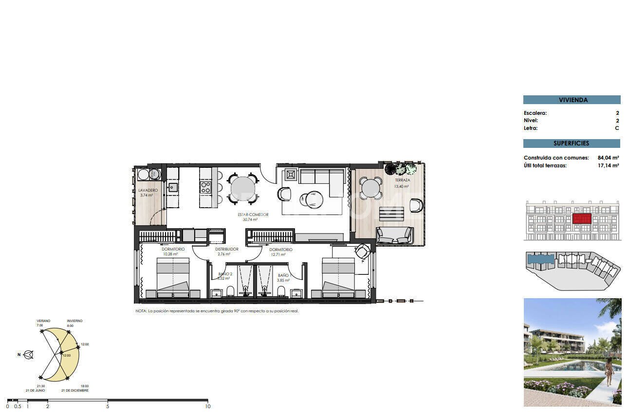 Penthouse w Torre-Pacheco, Murcia, Hiszpania 3 sypialnie, 109 mkw. nr 121206