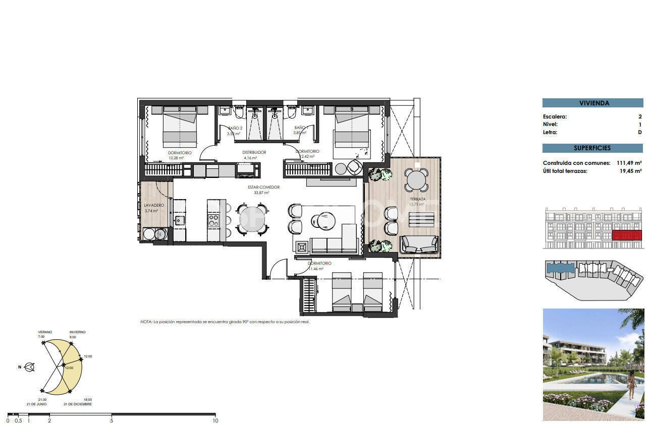 Penthouse w Torre-Pacheco, Murcia, Hiszpania 3 sypialnie, 109 mkw. nr 121206
