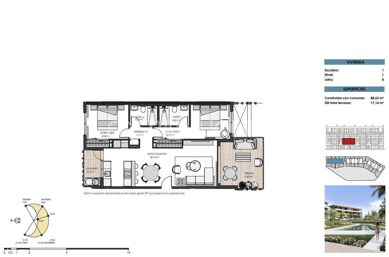 Penthouse w Torre-Pacheco, Murcia, Hiszpania 3 sypialnie, 109 mkw. nr 121206