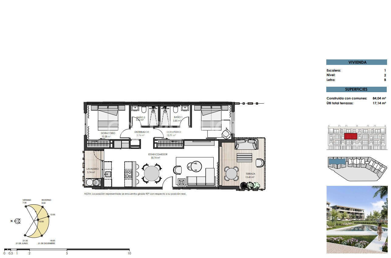 Penthouse w Torre-Pacheco, Murcia, Hiszpania 3 sypialnie, 109 mkw. nr 121206