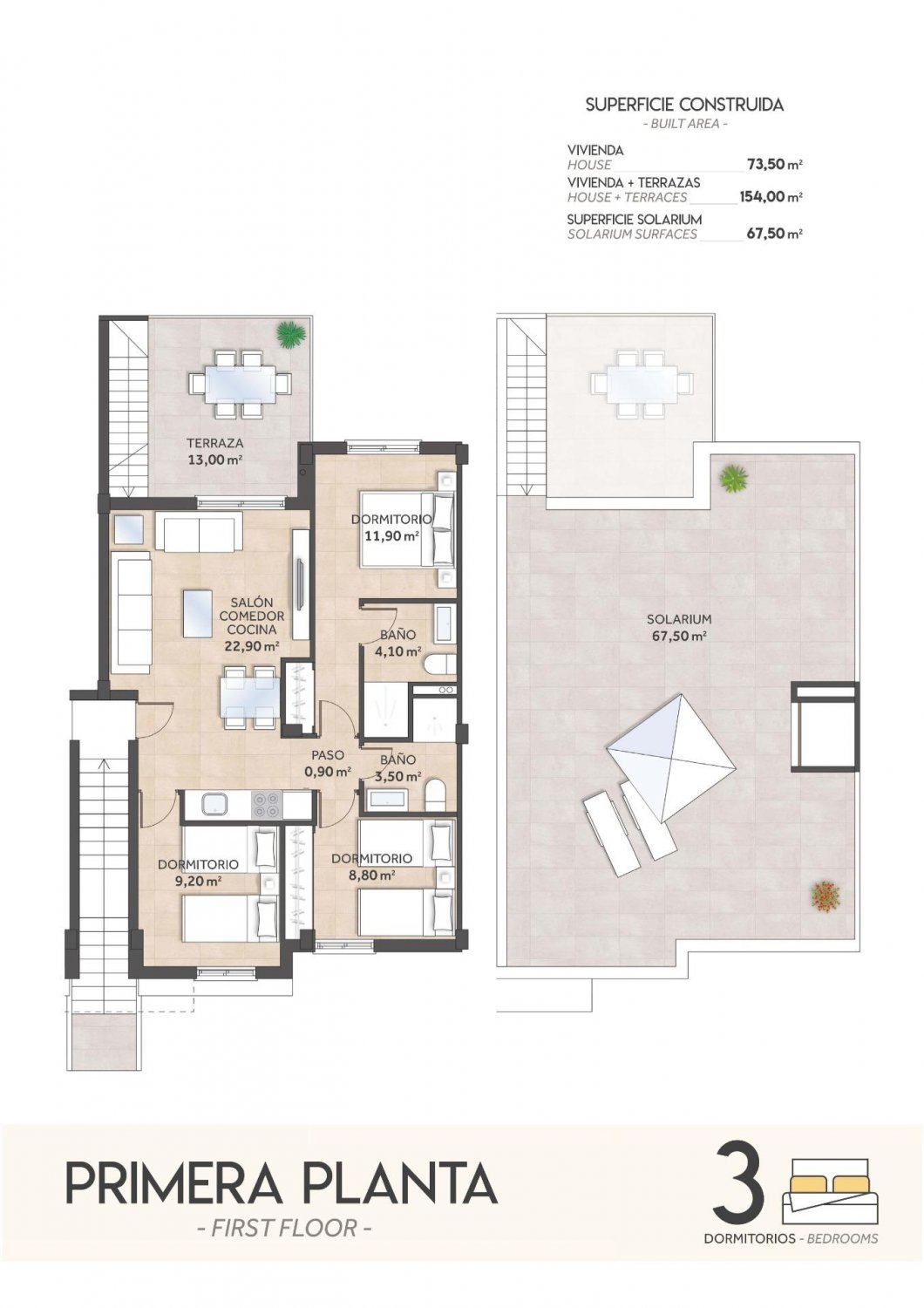 Bungalow à San Miguel de Salinas, Alicante, Espagne 3 chambres, 73 m2 No. 131388