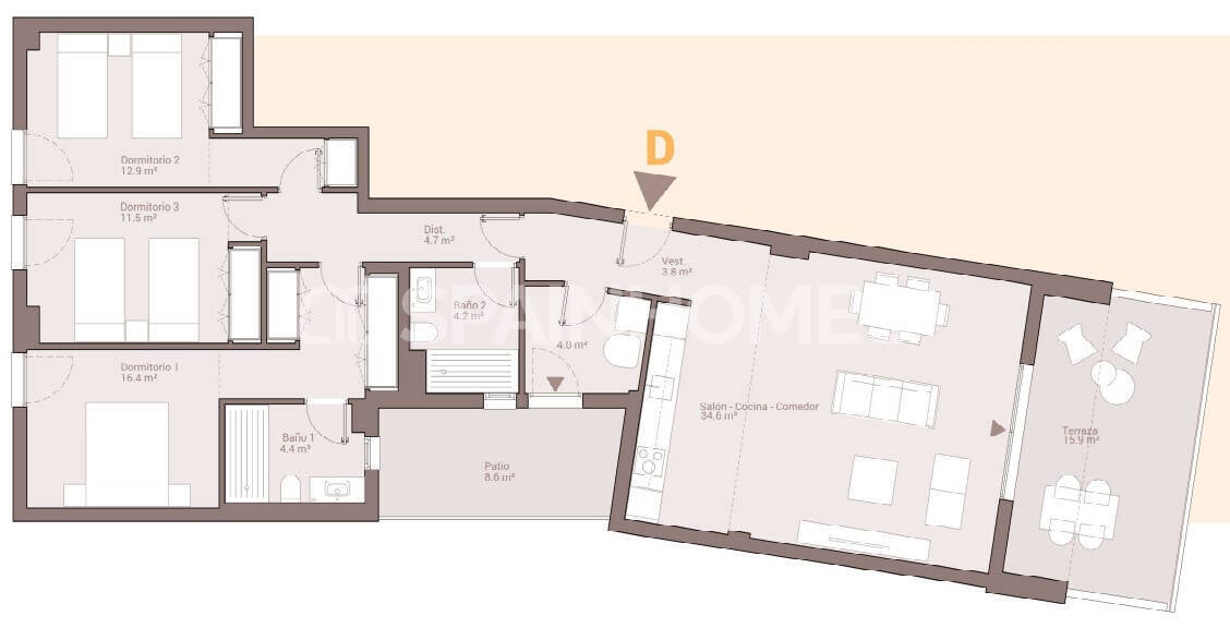 Квартира в Марбелья, Малага, Испания 3 спальни, 89м2 №122035