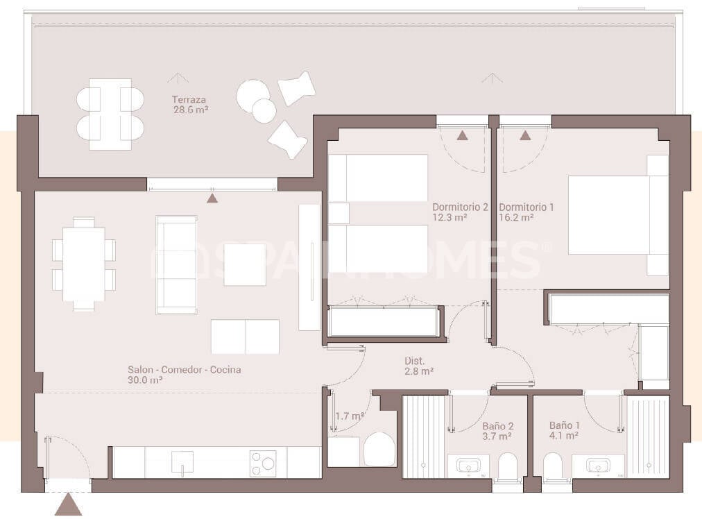 Apartament w Marbella, Malaga, Hiszpania 2 sypialnie, 68 mkw. nr 122033