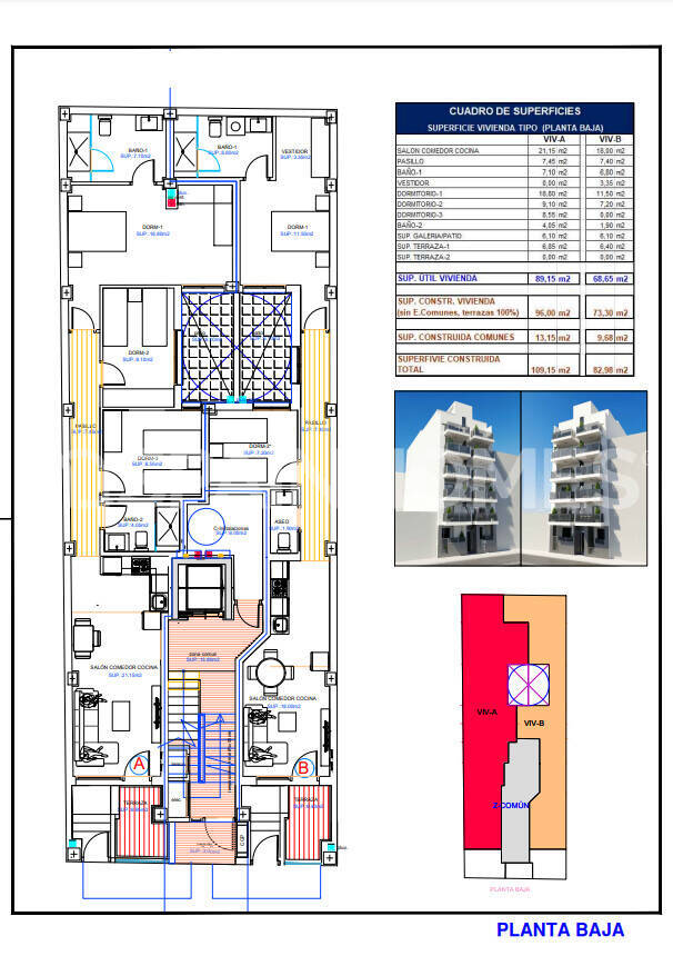 Huoneisto Torrevieja, Alicante, Espanja 3 makuuhuonetta, 89 m2 No. 120722