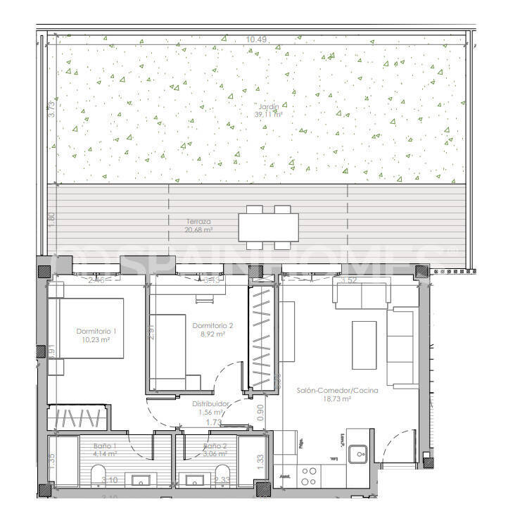 Wohnung in Mijas, Malaga, Spanien 3 Schlafzimmer, 79 m2 Nr. 124679