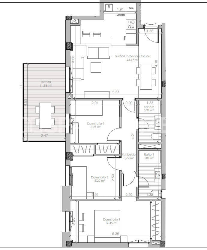 Wohnung in Mijas, Malaga, Spanien 3 Schlafzimmer, 79 m2 Nr. 124679
