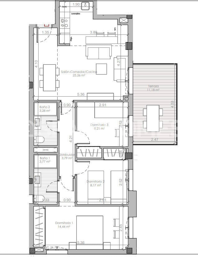 Wohnung in Mijas, Malaga, Spanien 3 Schlafzimmer, 79 m2 Nr. 124679