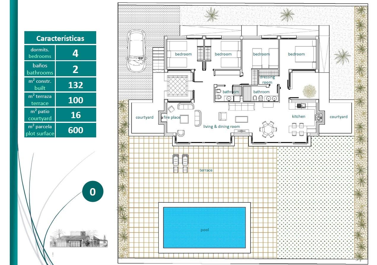 Villa a Sucina, Murcia, Spagna 4 camere da letto, 132 mq. N° 128555