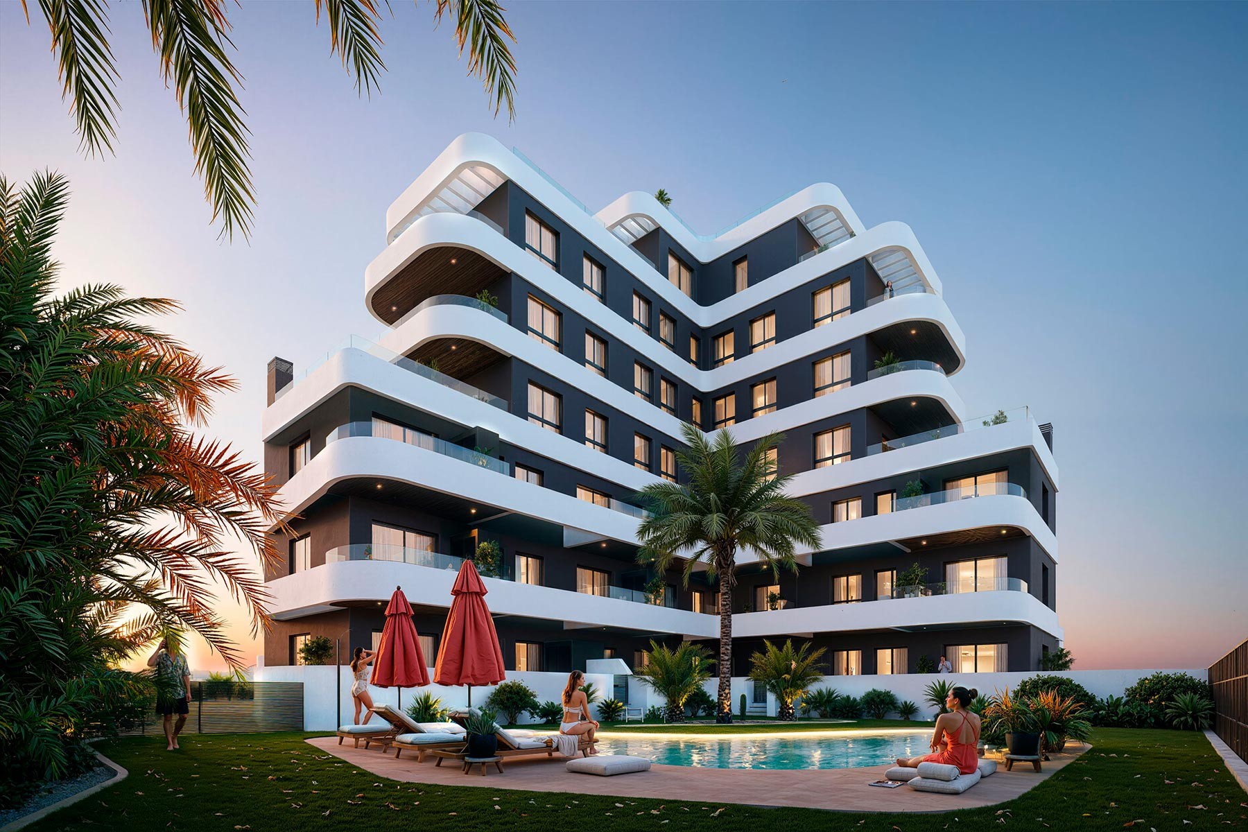 Apartament w Guardamar del Segura, Alicante, Hiszpania 2 sypialnie, 55 mkw. nr 131351
